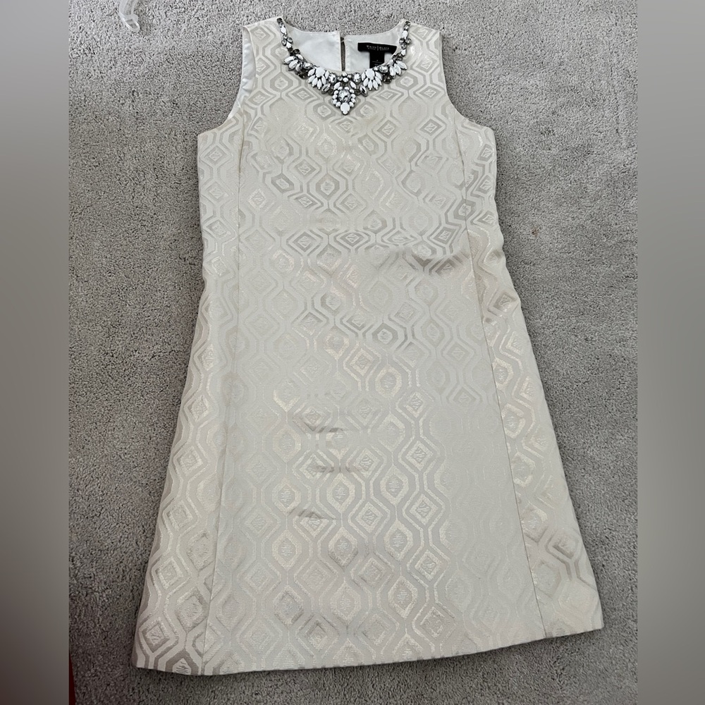 White House black market cream shift dress